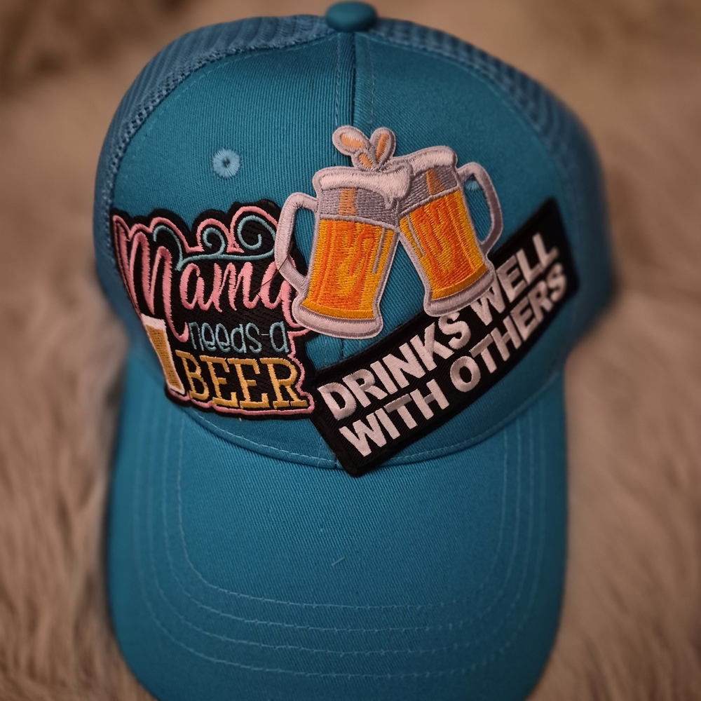 Bougie custom cap. Embellished trucker hat